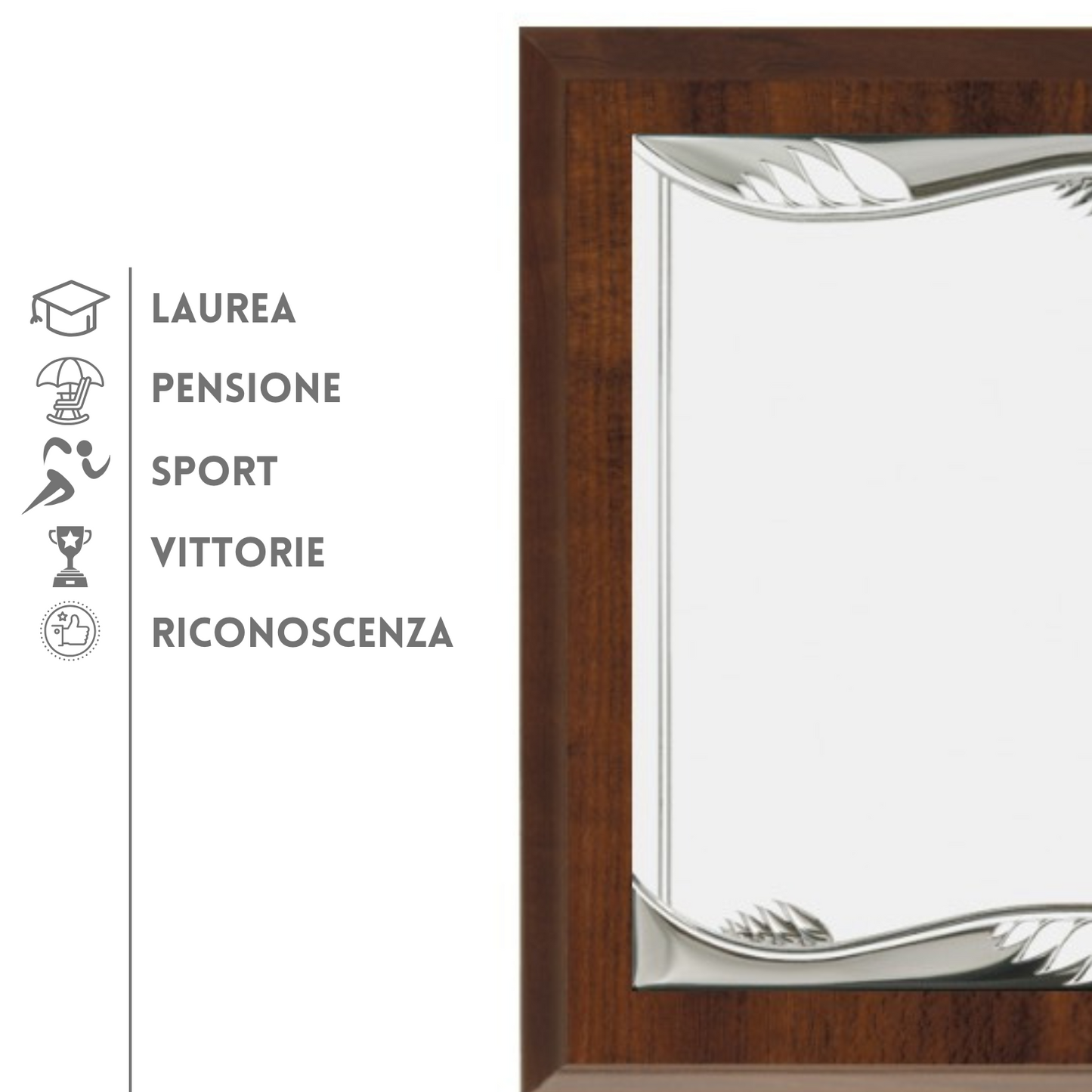 Set targa in metallo con supporto in legno 30,5x22,9 cm | Cod. 19.911