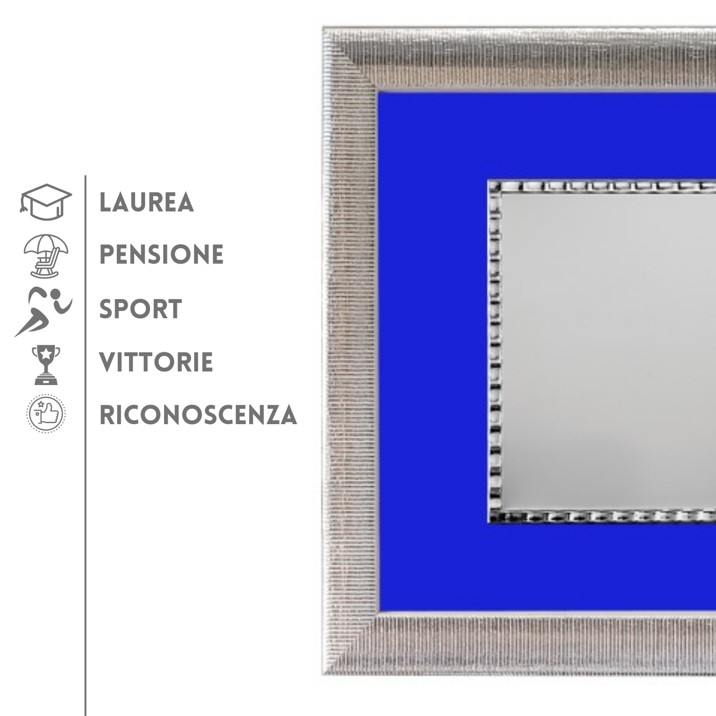 Set targa con cornice 23x23 cm e passepartout | Cod. 21.123
