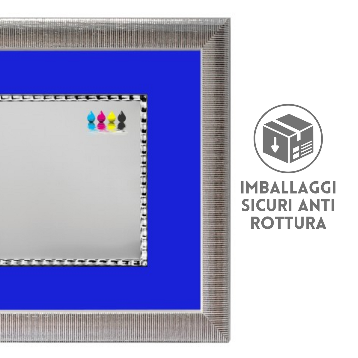 Set targa con cornice 23x23 cm e passepartout | Cod. 21.123