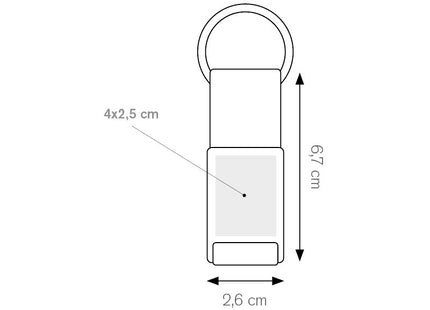 Portachiavi ad anello piatto in Nylon e Metallo - Texas