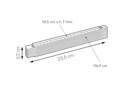Doppio metro personalizzato cm 23,5x3,2 ca - Tough