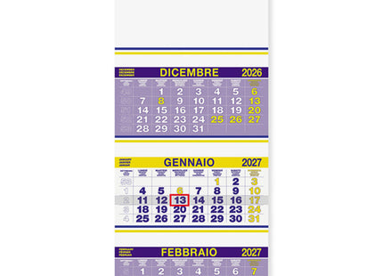 calendario olandese trittico personalizzato 2027