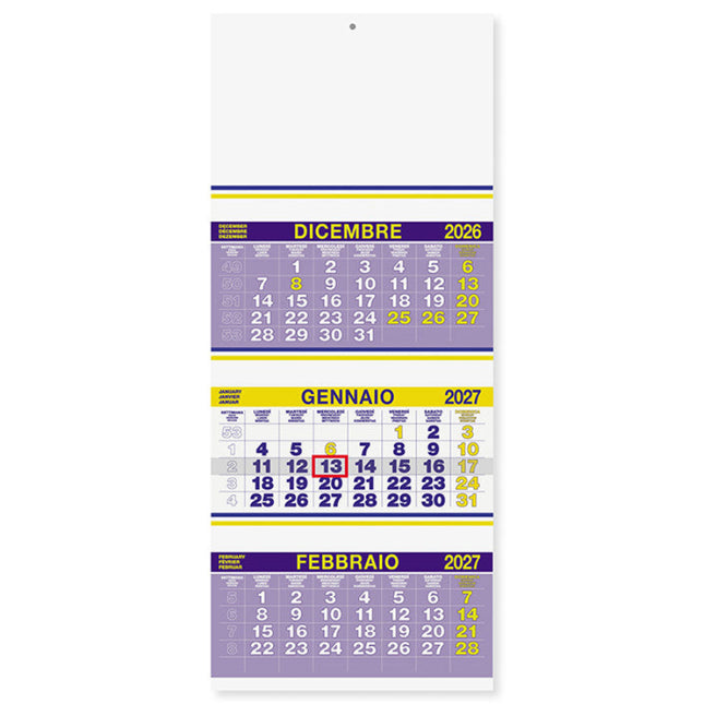 calendario olandese trittico personalizzato 2027