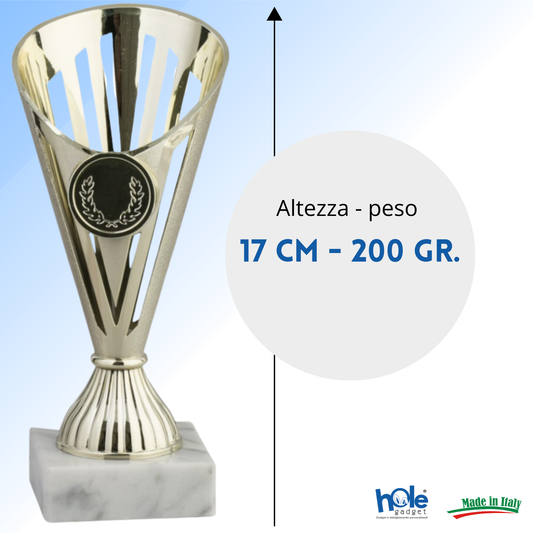Coppa da 17 cm Oro in ABS con base in marmo | Cod. 13.021G