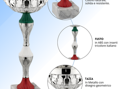 Coppa da 34 cm in ABS con base in marmo | Cod. 12.942S