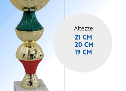 Coppa da 21 cm in metallo con base in marmo | Cod. 13.411G