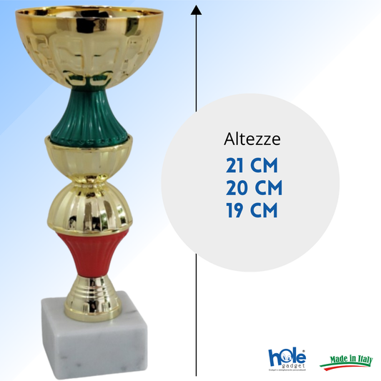 Coppa da 19 cm in metallo con base in marmo | Cod. 13.413G