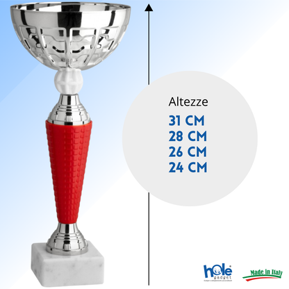 Coppa da 31 cm in metallo con base in marmo | Cod. 13.401S