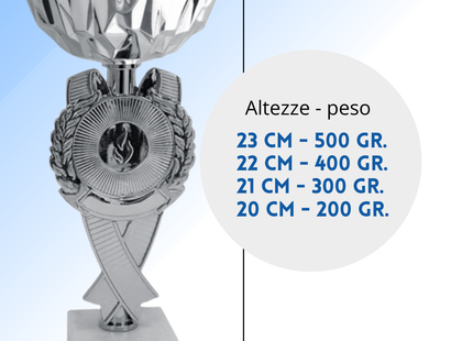 Coppa da 20 cm con tazza in metallo e base in marmo | Cod. 13.604S