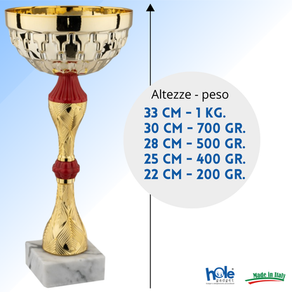 Set di 5 coppe personalizzate 33 - 30 - 28 - 25 - 22 cm | Cod. 13.249G