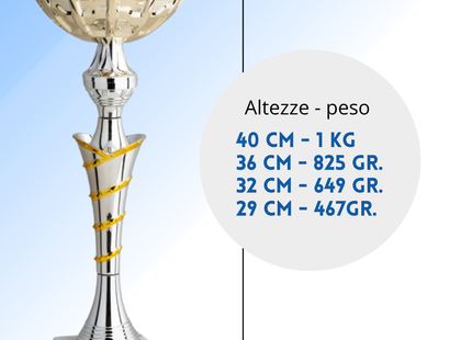 Coppa da 32 cm in metallo con base in marmo | Cod. 11.573G