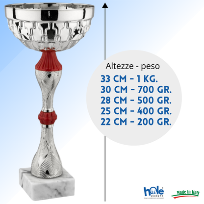 Coppa da 22 cm in metallo con base in marmo | Cod. 13.245S