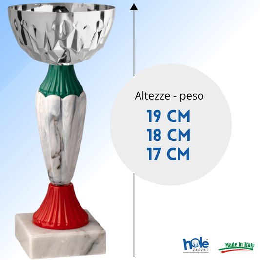 Coppa da 18 cm con tazza in metallo e base in marmo | Cod. 13.392S