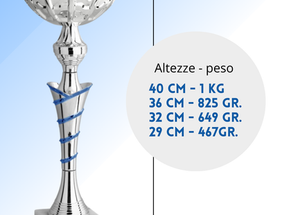 Coppa da 36 cm in metallo con base in marmo | Cod. 11.572S