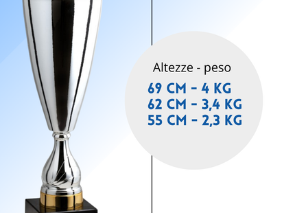 Tris di trofei personalizzati 60 - 58 - 56 cm | Cod. 3.129