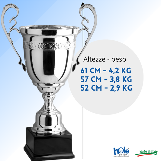 Tris di trofei personalizzati con manici 61 - 57 - 52 cm | Cod. 1.179