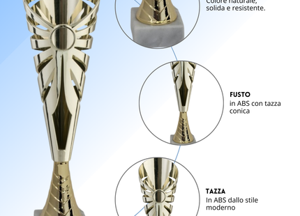 Tris di premiazioni economiche 36 - 34 - 31 cm | Cod. 12.969G