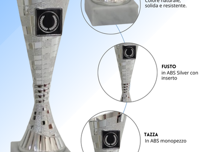 Coppa da 25 cm in ABS con base in marmo | Cod. 12.313