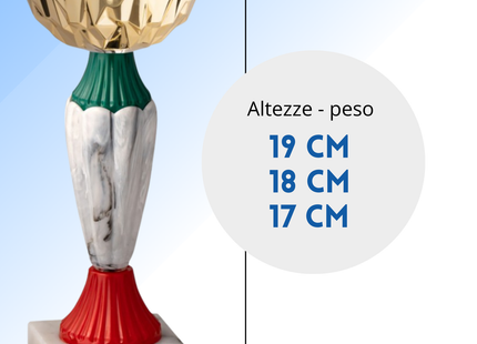 Tris di premiazioni 19 - 18 - 17 cm | Cod. 13.399G