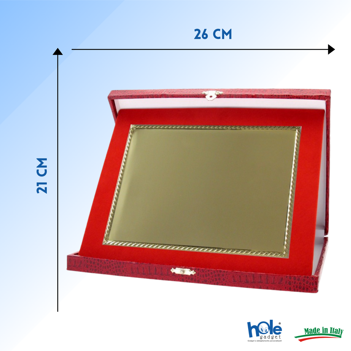 Targa personalizzata con astuccio 26x21 cm | Cod. 19.17.26C