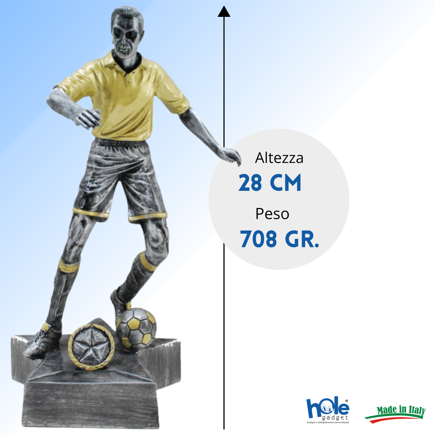 Premio calcistico personalizzato 28 cm | Cod. 14.530