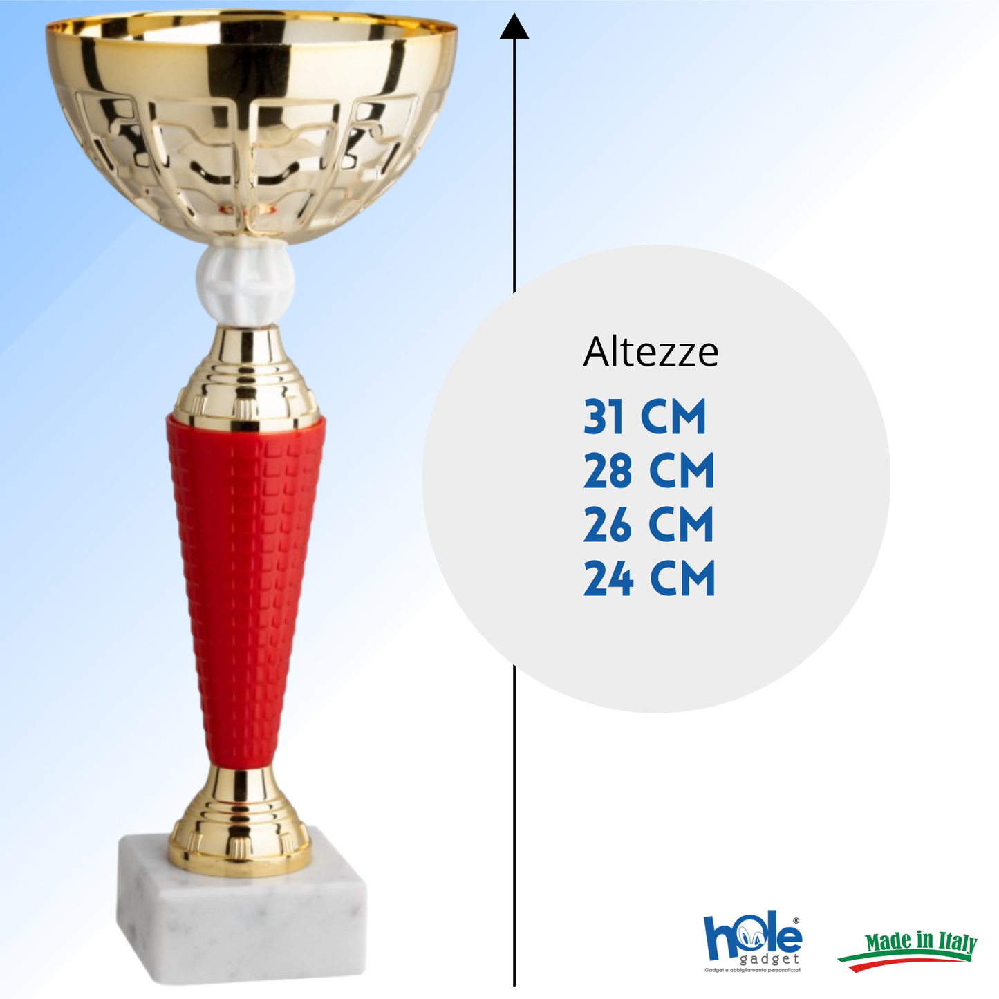 Coppa da 24 cm in metallo con base in marmo | Cod. 13.404G