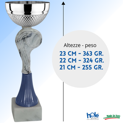 Coppa da 21 cm con tazza in metallo e base in marmo | Cod. 13.463S
