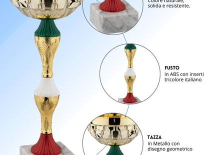 Coppa da 27 cm in ABS con base in marmo | Cod. 12.944G