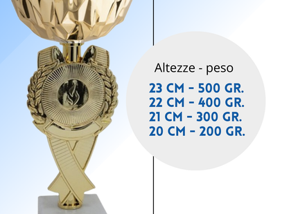 Set di 4 premiazioni 23 - 22 - 21 - 20 cm | Cod. 13.609G