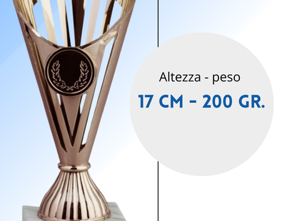 Coppa da 17 cm Bronzo in ABS con base in marmo | Cod. 13.023B