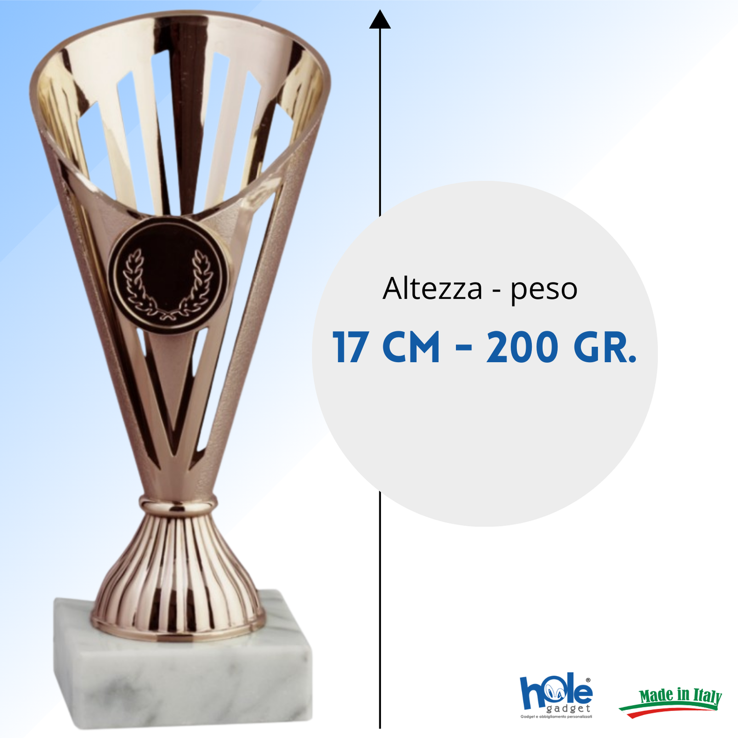 Coppa da 17 cm Bronzo in ABS con base in marmo | Cod. 13.023B