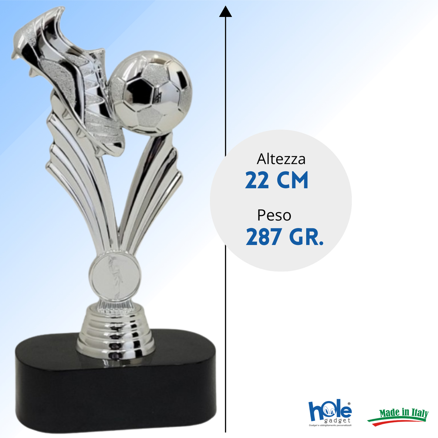 Premio calcistico personalizzato 22 cm | Cod. 14.525A