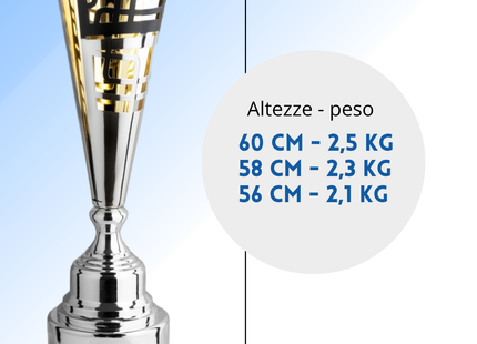 Trofeo in metallo da 56 cm peso da 2,1 Kg. | Cod. 3.123