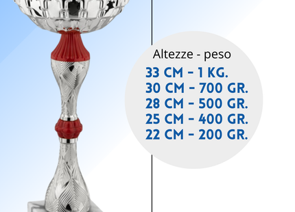 Coppa da 33 cm in metallo con base in marmo | Cod. 13.241S