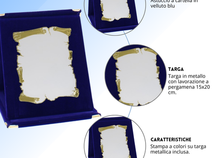 Targa personalizzata con astuccio 21x26 cm | Cod. 19.17.21B