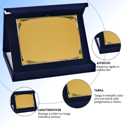 Targa personalizzata con astuccio 21x17 cm | Cod. 19.75.21