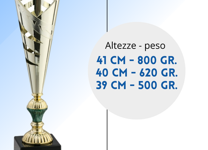 Tris di premiazioni economiche 41 - 40 - 39 cm | Cod. 12.919G