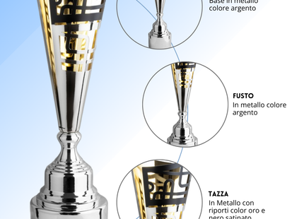 Trofeo in metallo da 56 cm peso da 2,1 Kg. | Cod. 3.123