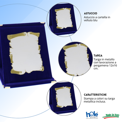 Targa personalizzata con astuccio 19x23 cm | Cod. 19.17.19B