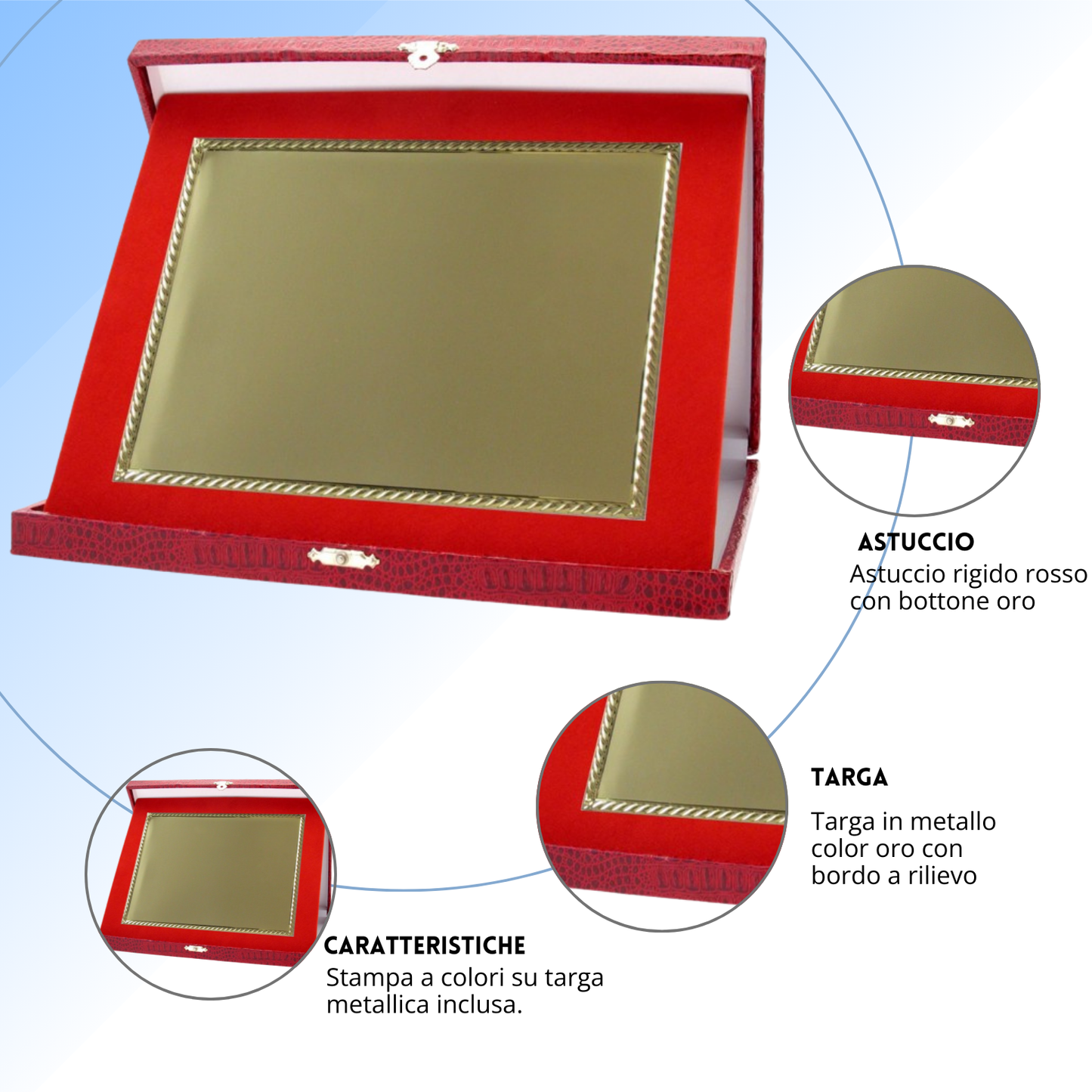 Targa personalizzata con astuccio 26x21 cm | Cod. 19.17.26C