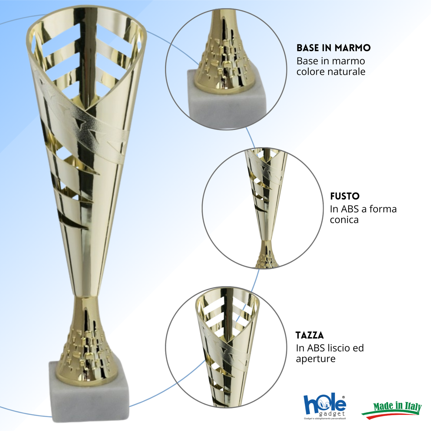 Tris di premiazioni economiche 35 - 33 - 31 cm | Cod. 13.199G