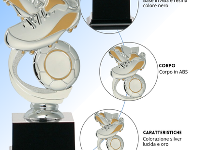 Premio calcistico da 18 cm personalizzato | Cod. 14.501A.6