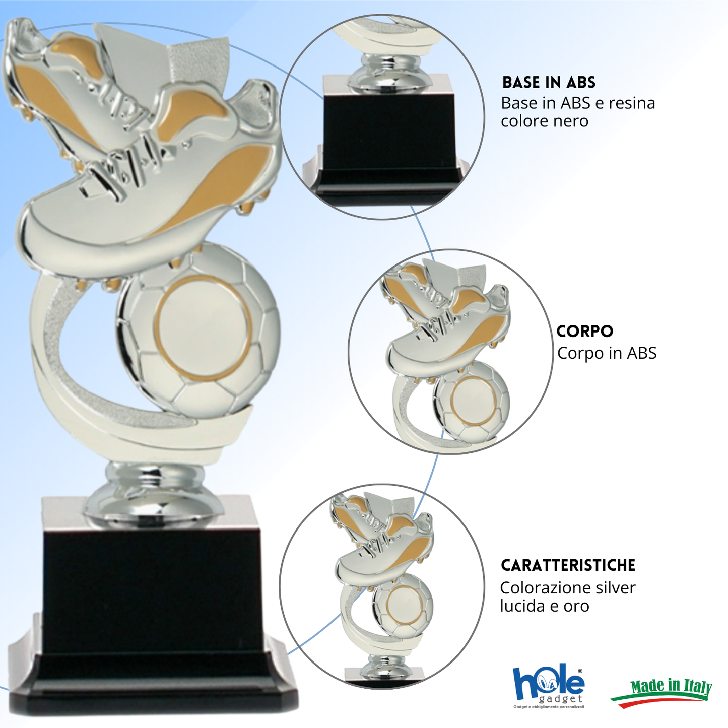 Premio calcistico da 18 cm personalizzato | Cod. 14.501A.6