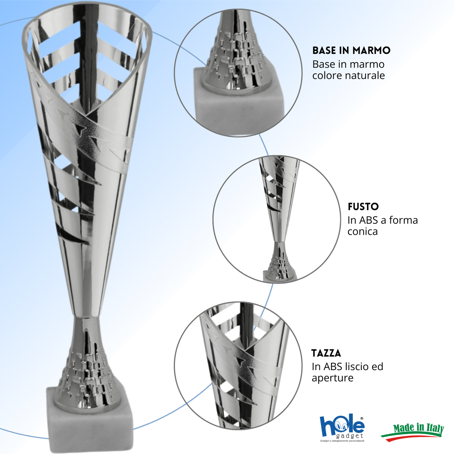 Tris di premiazioni economiche 35 - 33 - 31 cm | Cod. 13.199S