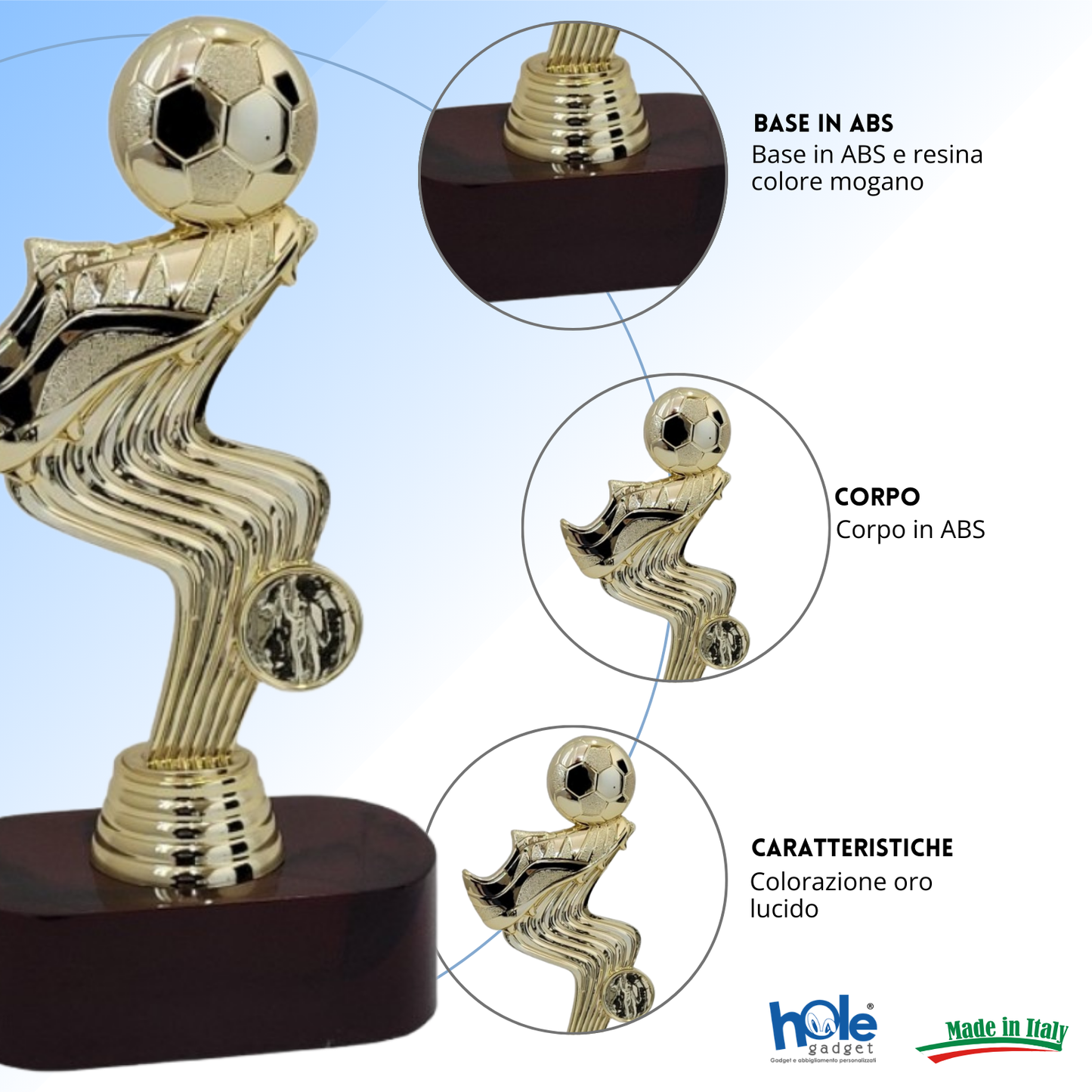Premio calcistico personalizzato 22 cm | Cod. 14.507A