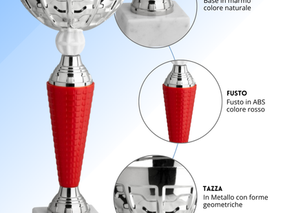 Coppa da 31 cm in metallo con base in marmo | Cod. 13.401S