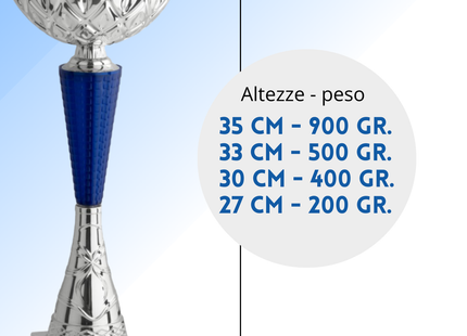 Coppa da 33 cm in metallo con base in marmo | Cod. 13.032S