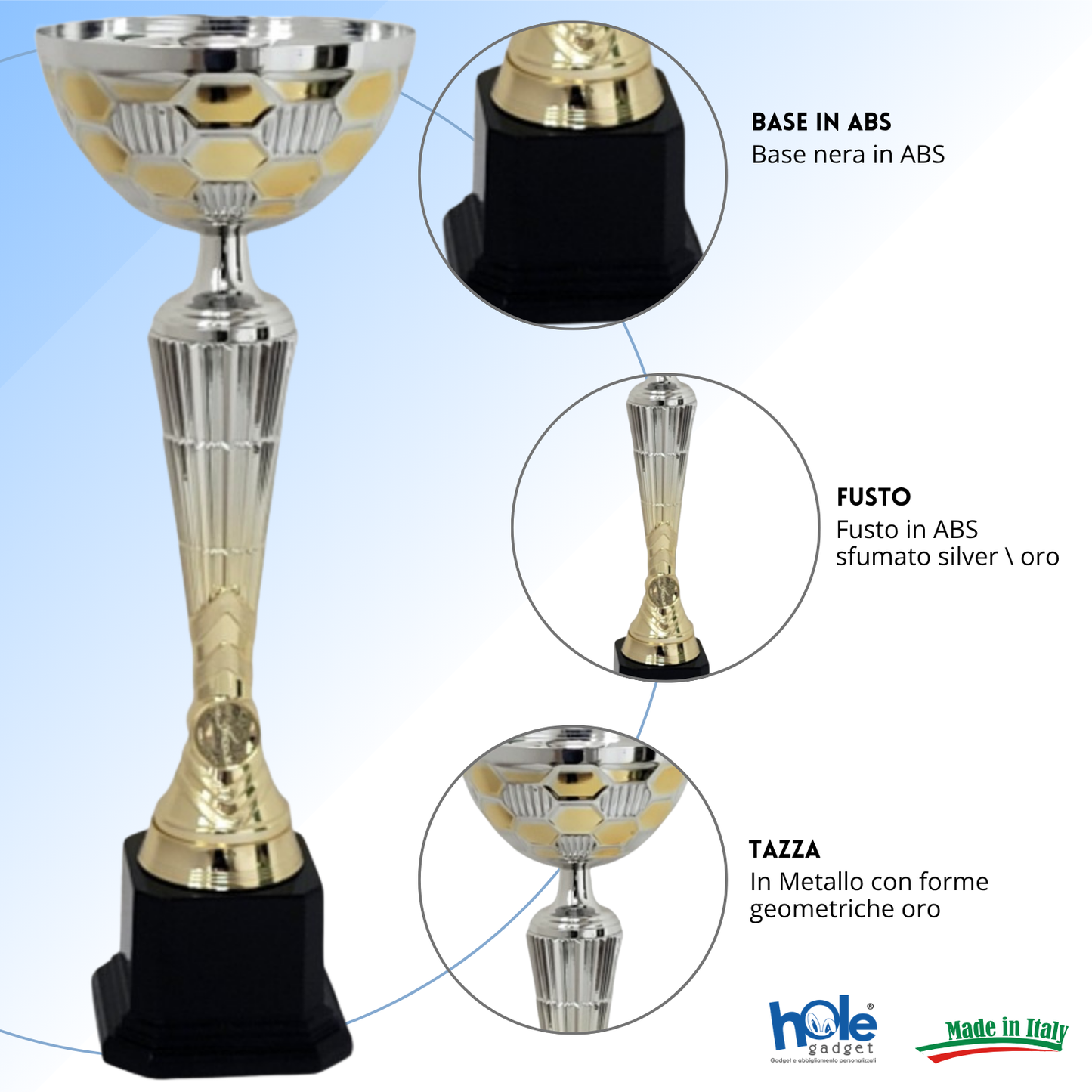 Set 4 coppe personalizzate 43 - 40 - 34 - 30 cm | Cod. 10.069