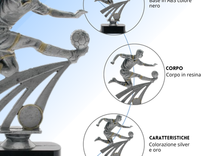 Premio calcistico da 23 cm personalizzato | Cod. 14.500A