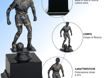 Premio calcistico femminile da 19 cm personalizzato | Cod. 14.506A